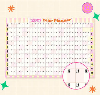 📅✨ 2027 Extra-Large Full Year Wall Planner – 90 × 60 cm | 140gsm Thick Matte Paper | 12-Month Year-at-a-Glance Calendar🏃