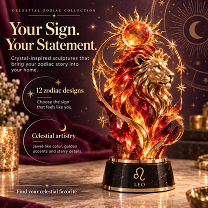 ⏳ Last Day 49% OFF – 🌙 Celestial Zodiac Sculpture | 12 Jewel-Like Zodiac Designs with Golden Details ✨