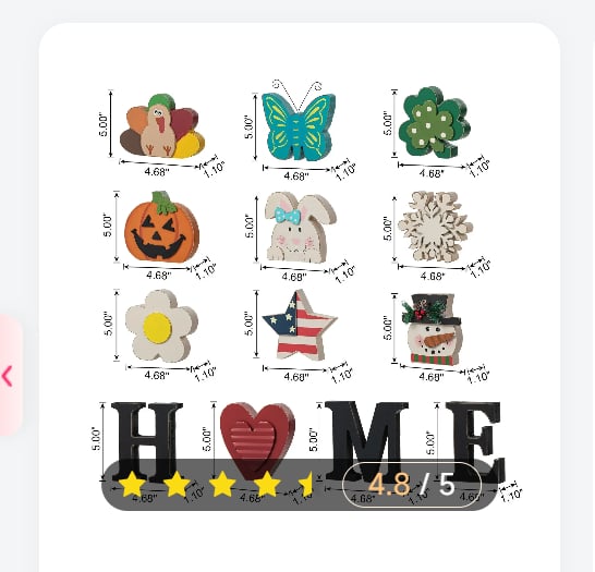 13-Piece HOME Multi Season Changeable Tabletop Decor