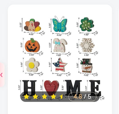 13-Piece HOME Multi Season Changeable Tabletop Decor
