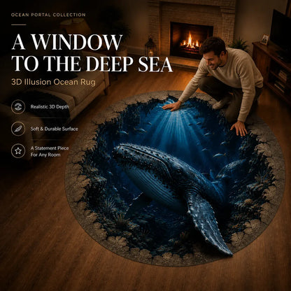 🔥😍✈️ 50% OFF🌊Ocean Portal Illusion Rug - A Realistic 3D Ocean World Beneath Your Feet