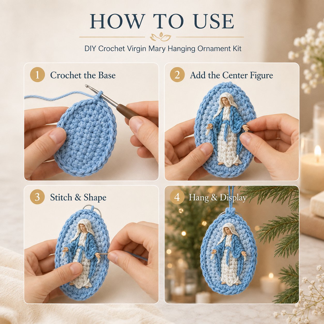 🙏 Limited-Time 50% OFF – DIY Crochet Virgin Mary Hanging Ornament Kit