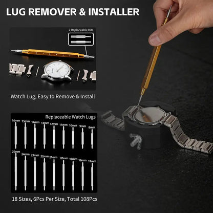 151-in-1 Complete Watch Repair Kit – Battery Replacement, Link Removal & Band Adjustment Tools