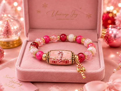 🔥 LAST DAY 49% OFF – 🎄 Candy Glow Christmas Bracelet Collection | 6 Dopamine Holiday Designs with Color-Coordinated Beads & Matching Gold-Tone Charms ✨