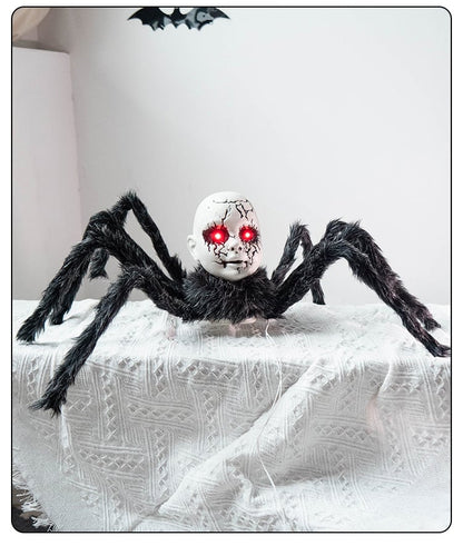 🕷️ Sound-Activated Crawling Baby-Face Spider Halloween Decor 🎃