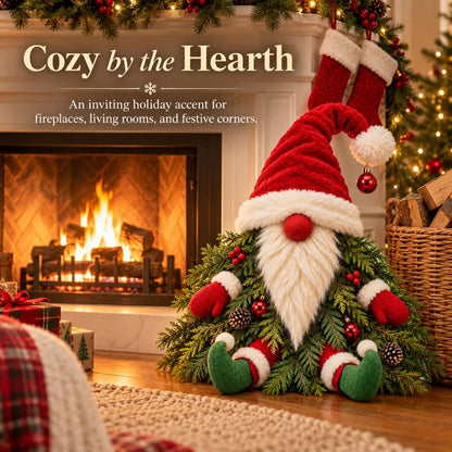 🎅 Sitting Christmas Evergreen Gnome | Woodland Holiday Decor