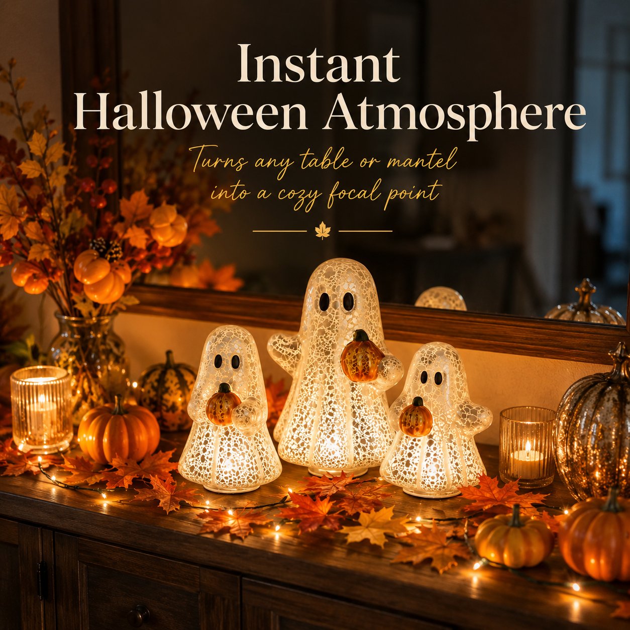 Lighted Ghost Pumpkin Decoration 👻🎃