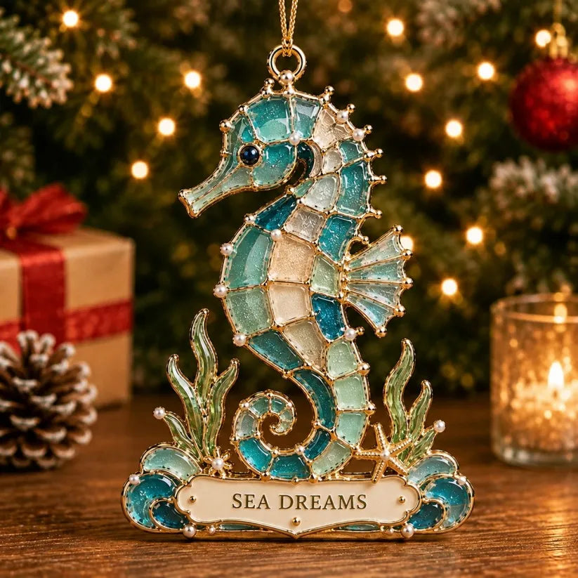 ⏳ Last Day 49% OFF – 🌊 Sea Glass Coastal Christmas Ornament Collection | 8 Ocean-Inspired Designs With Lighthouse, Turtle, Sailboat & More For Beach Lovers, Coastal Homes & Holiday Decor 🎄