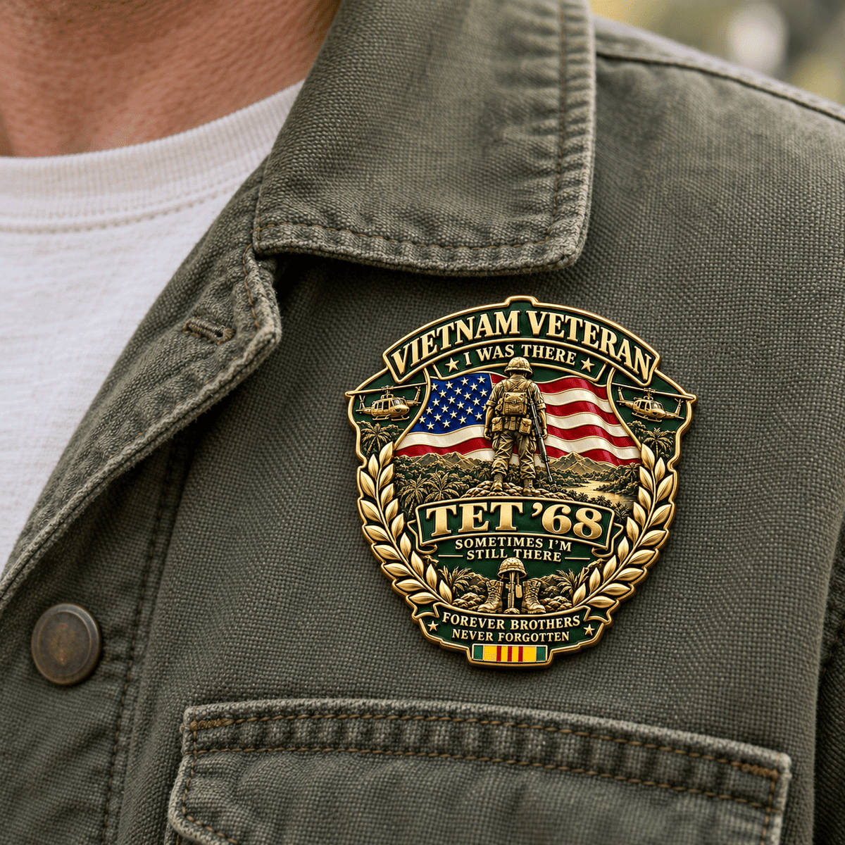 🇺🇸 Vietnam Veteran TET ’68 Commemorative Pin