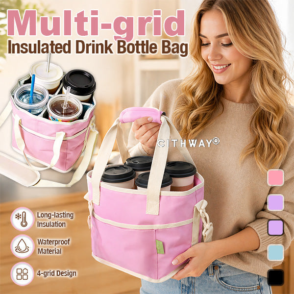 4-grid Insulated Drink Bottle Carrier Bag