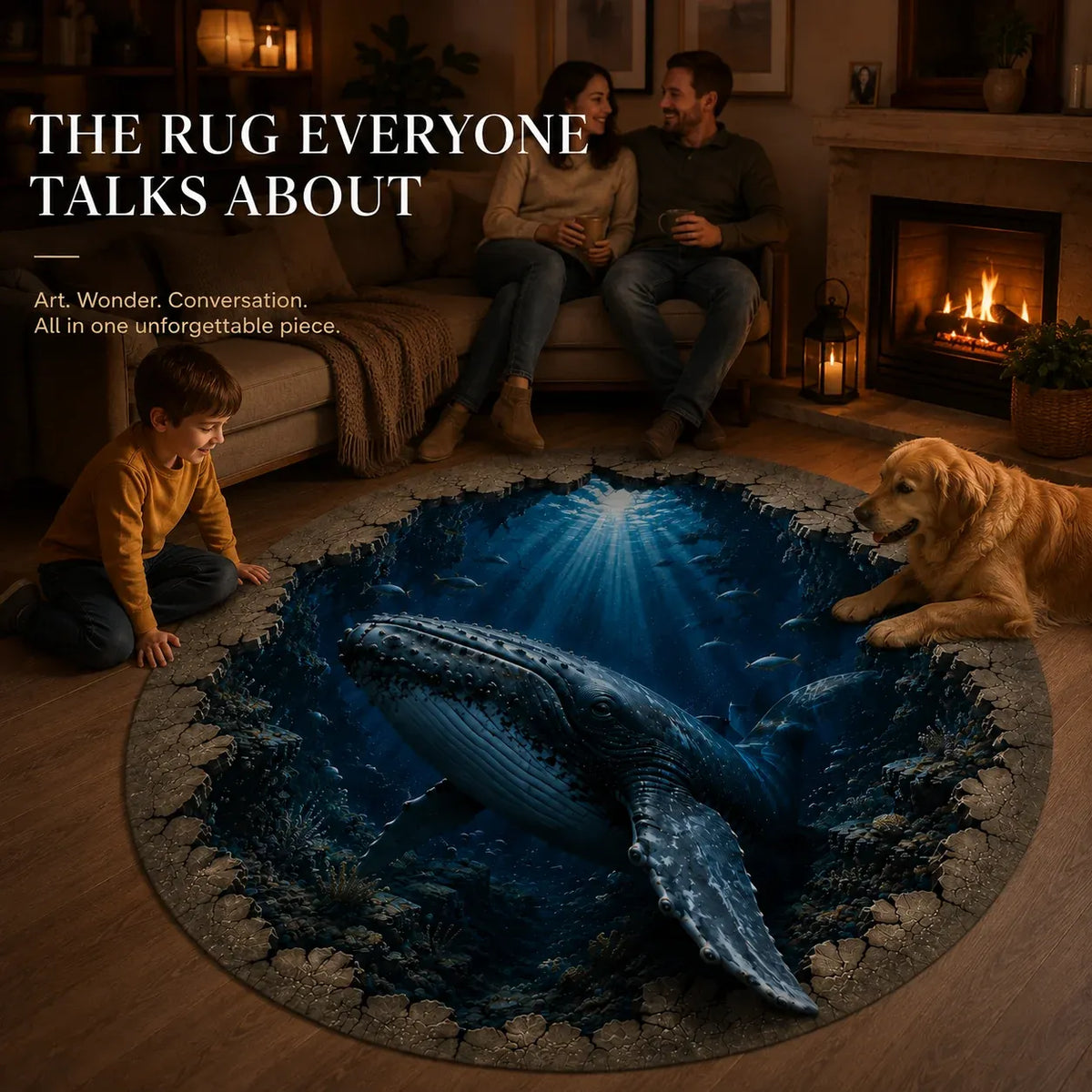🔥😍✈️ 50% OFF🌊Ocean Portal Illusion Rug - A Realistic 3D Ocean World Beneath Your Feet