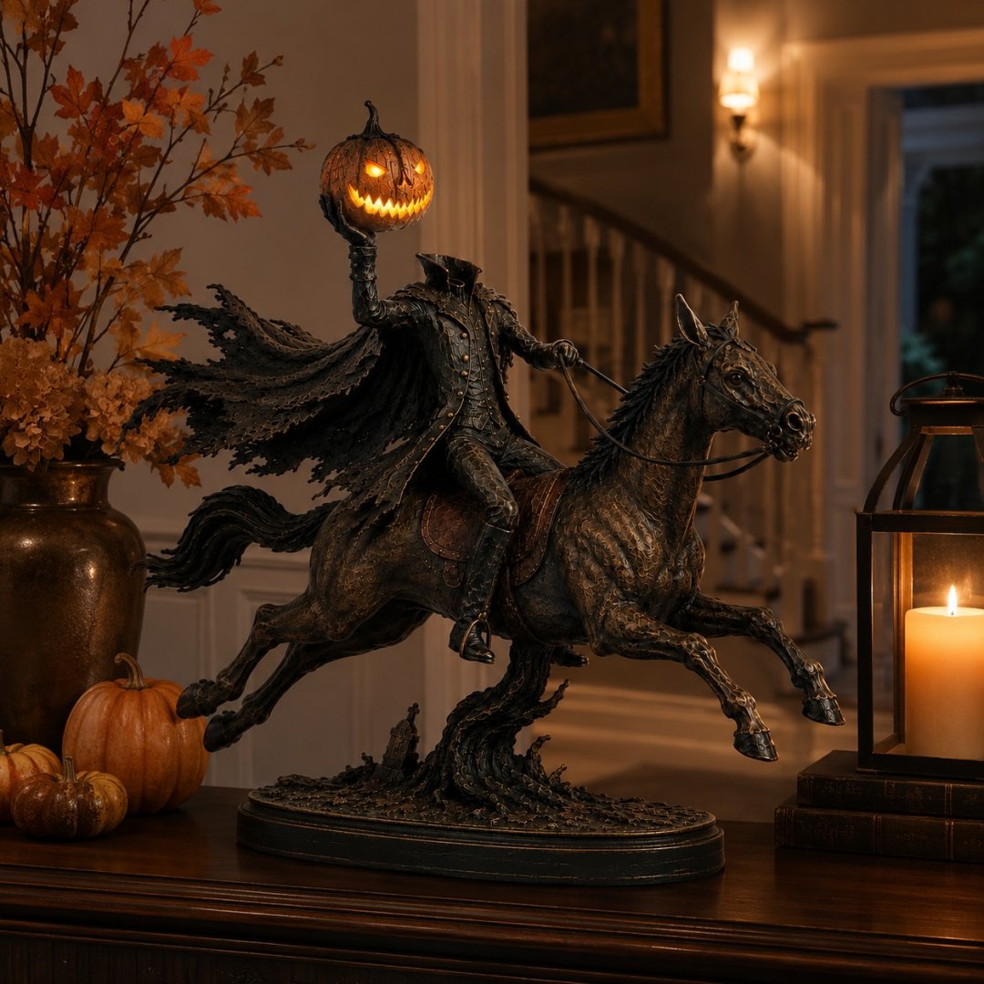 ⏰Limited Stock 60% OFF🎃🏇Midnight Chase Headless Horseman Statue