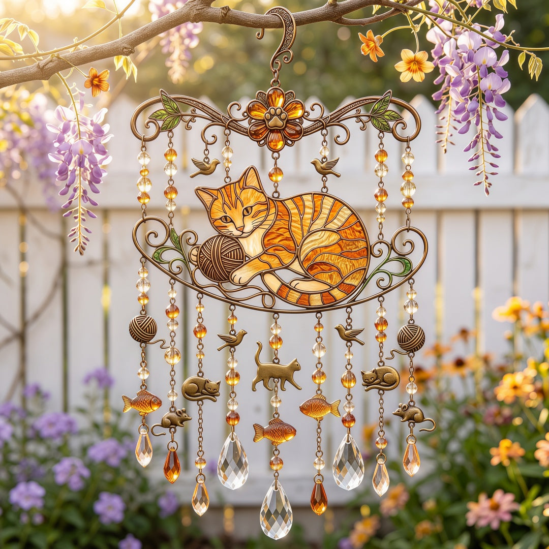 ❤️Cat Suncatcher Wind Chime – For Cat Lovers & Pet Owners