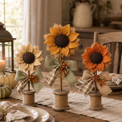 Rustic Sunflower Tabletop Decor Set of 3