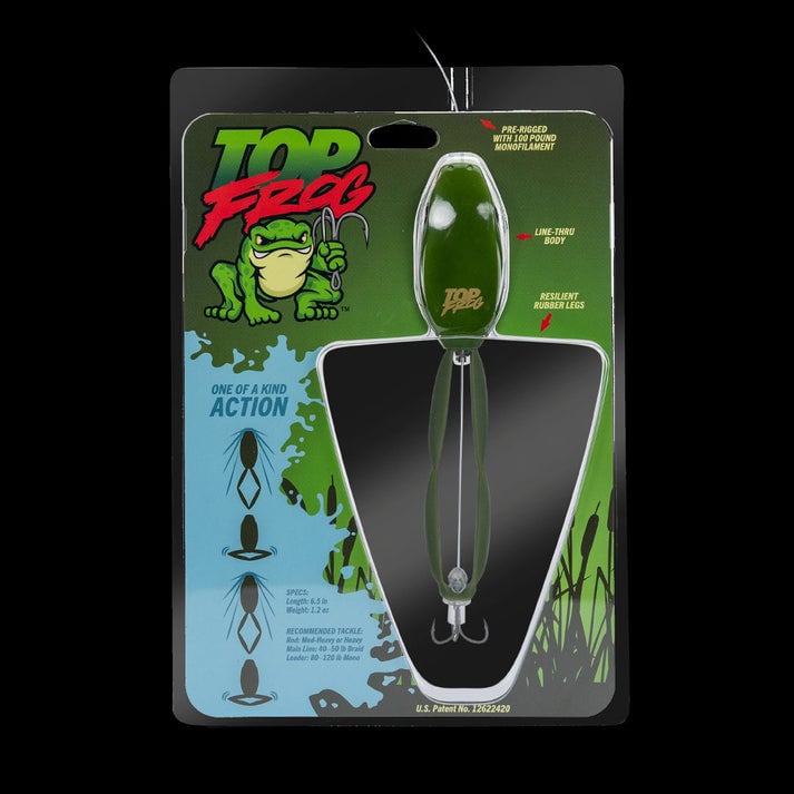 ⏳ Last Day 49% OFF – 🐸 Top Frog 6.5" Pre-Rigged Topwater Fishing Lure | Line-Thru Kicking-Leg Action, 1.2 oz Body & 100 lb Leader Included 🎣✨