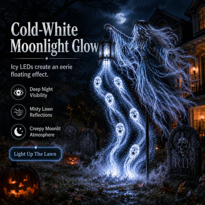 Soul Harvester Floating Wraith Light – Cold-White Halloween Yard Decor