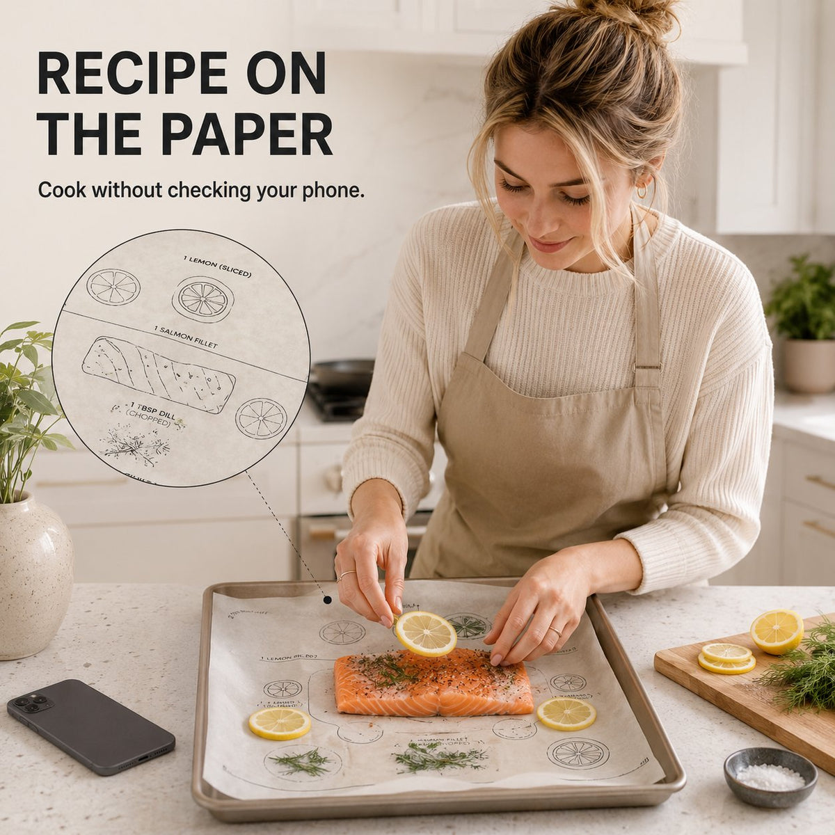 Recipe‑Printed Baking Paper Convenient Home Oven Cooking Sheet