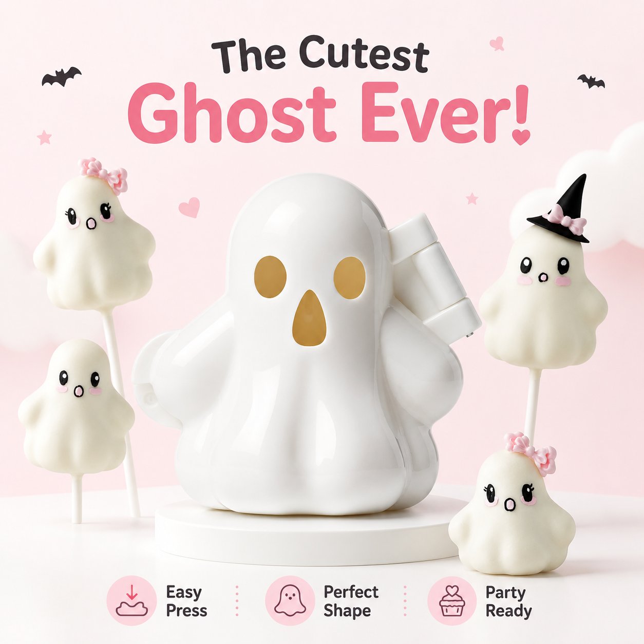 👻 Ghost Cake Pop Mold | Reusable Food-Safe Mold for Cute Spooky Treats, Parties & Creative Baking 🎃✨