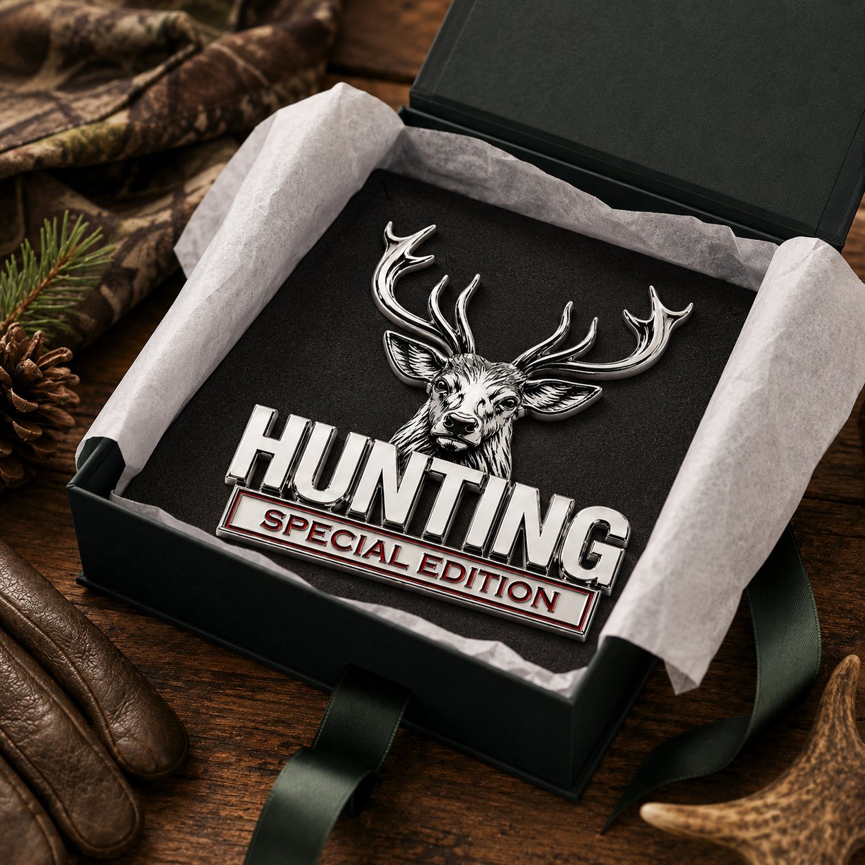 ⭐ HUNTING Special Edition 3D Chrome Metal Car Emblem