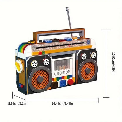🔥49% OFF TODAY | Retro Vintage Radio Building Block Set – 554 Pcs DIY Nostalgic Music Player Display Model