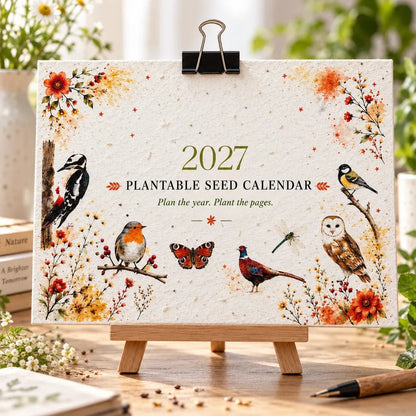 2027 Plantable Seed Calendar – Nature-Inspired Monthly Calendar with Seed Paper Pages