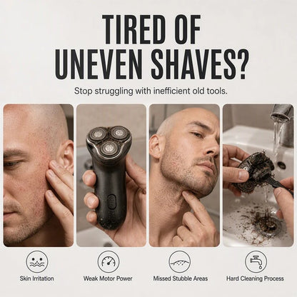 2-in-1 Smart Electric Bald Head Shaver and Beard Trimmer