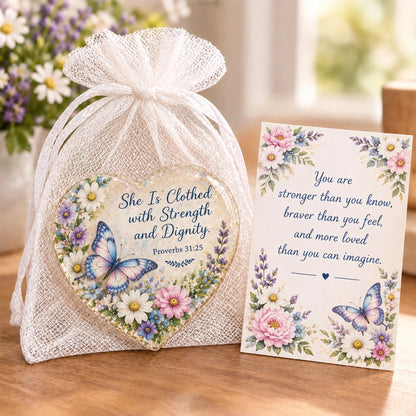 ✝️ Christian Faith Heart Keepsake with Prayer Card & Organza Bag
