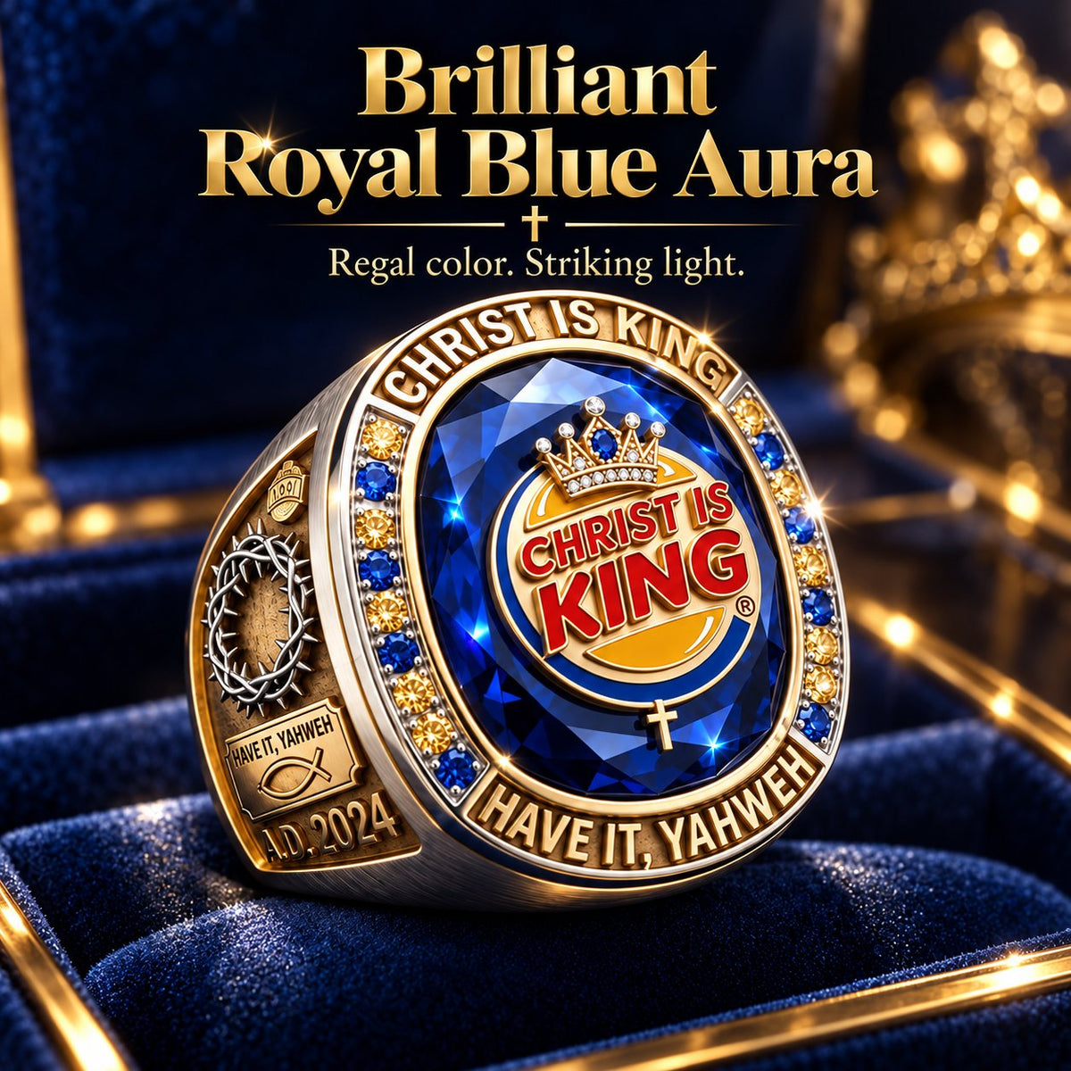 Christ Is King 3D Sculpted Ring | Armor-Grade Devotion ✨👑