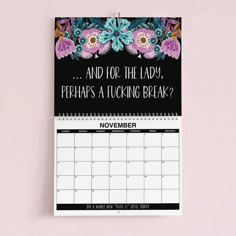 🌸🗓️ 2027 Funny Swear Word Wall Calendar – “F*ck It” Floral Calendar for Tired-Ass Women 😂✨