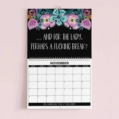 🌸🗓️ 2027 Funny Swear Word Wall Calendar – “F*ck It” Floral Calendar for Tired-Ass Women 😂✨