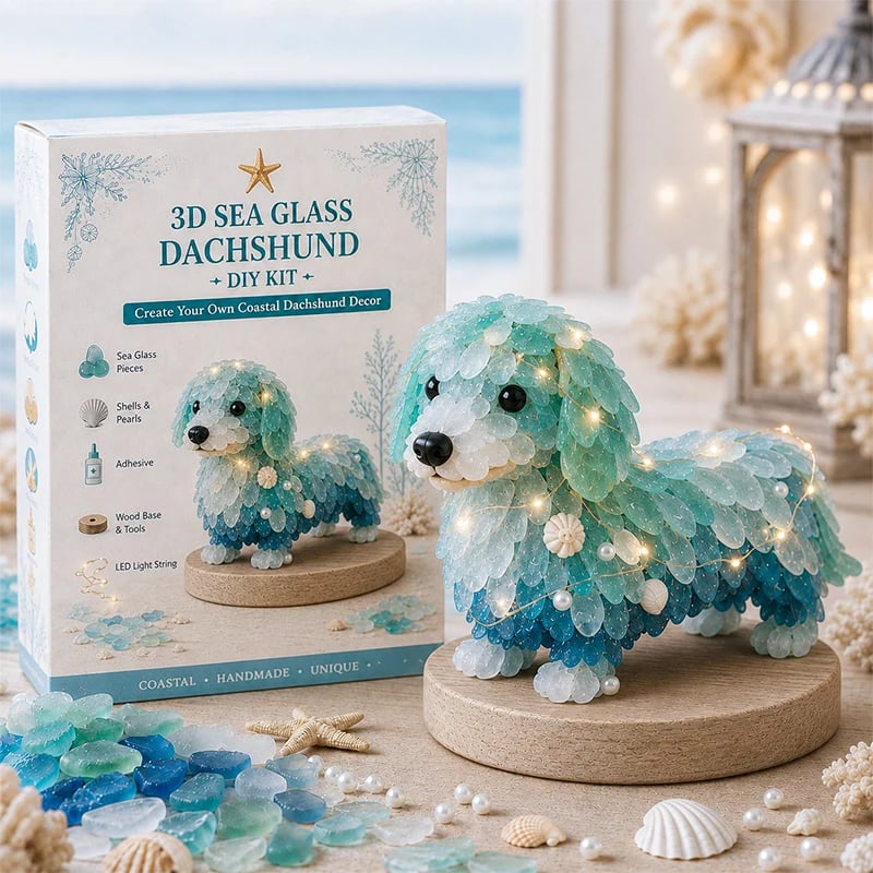 ⏳ Last Day 49% OFF – 🌊 Beginner-Friendly DIY 3D Lighted Sea Glass-Style Art Kit Collection | Complete Kit with Sea Glass-Style Pieces, LED Lights & Step-by-Step Guide Included 💕