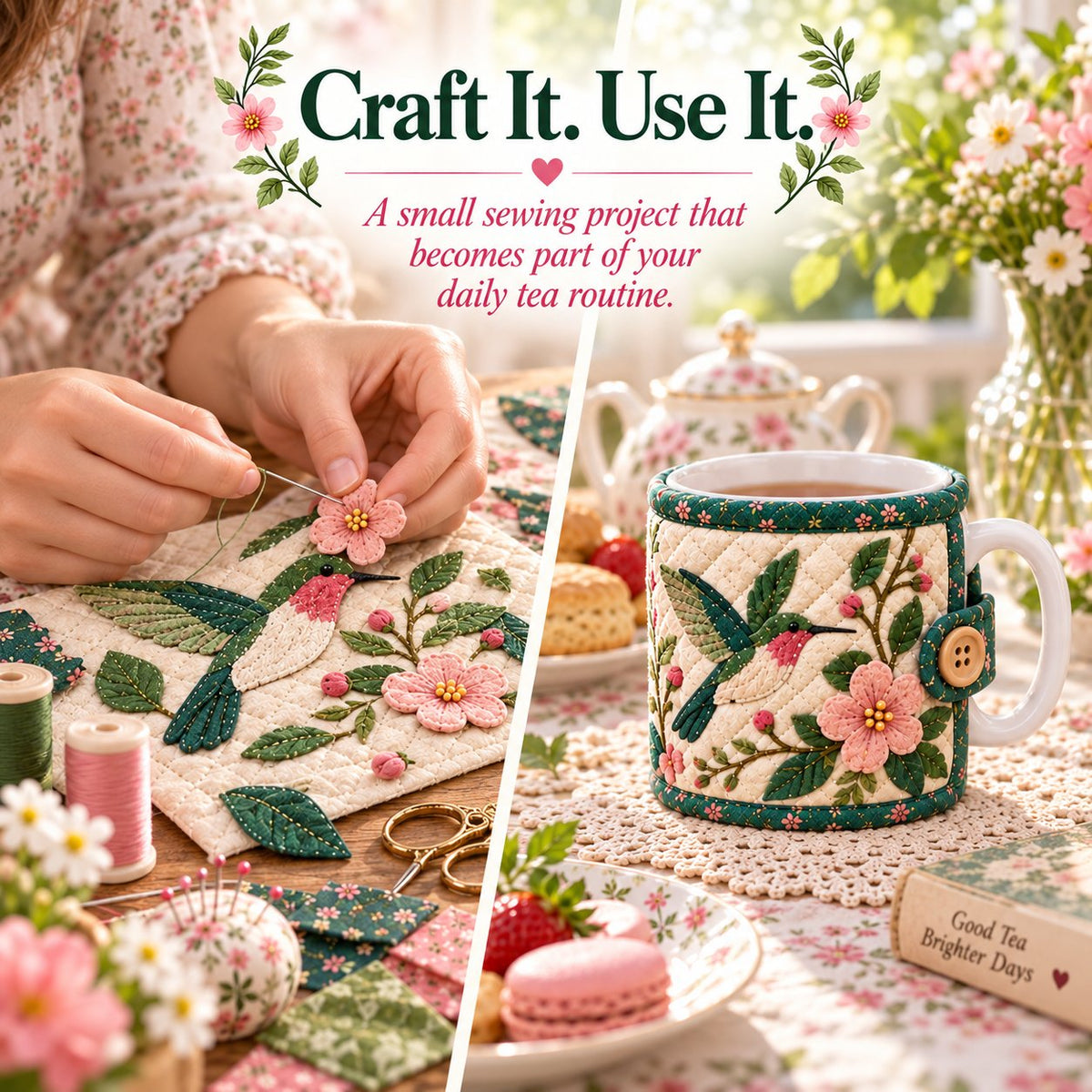 Garden Quilted Mug Cozy DIY Kit