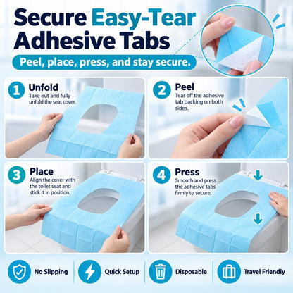 Disposable Waterproof Toilet Seat Covers | Individually Wrapped Travel Hygiene Liners