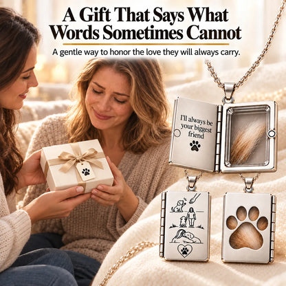 🐾Always Beside Me💕 – Pet Fur Keepsake Storybook Necklace