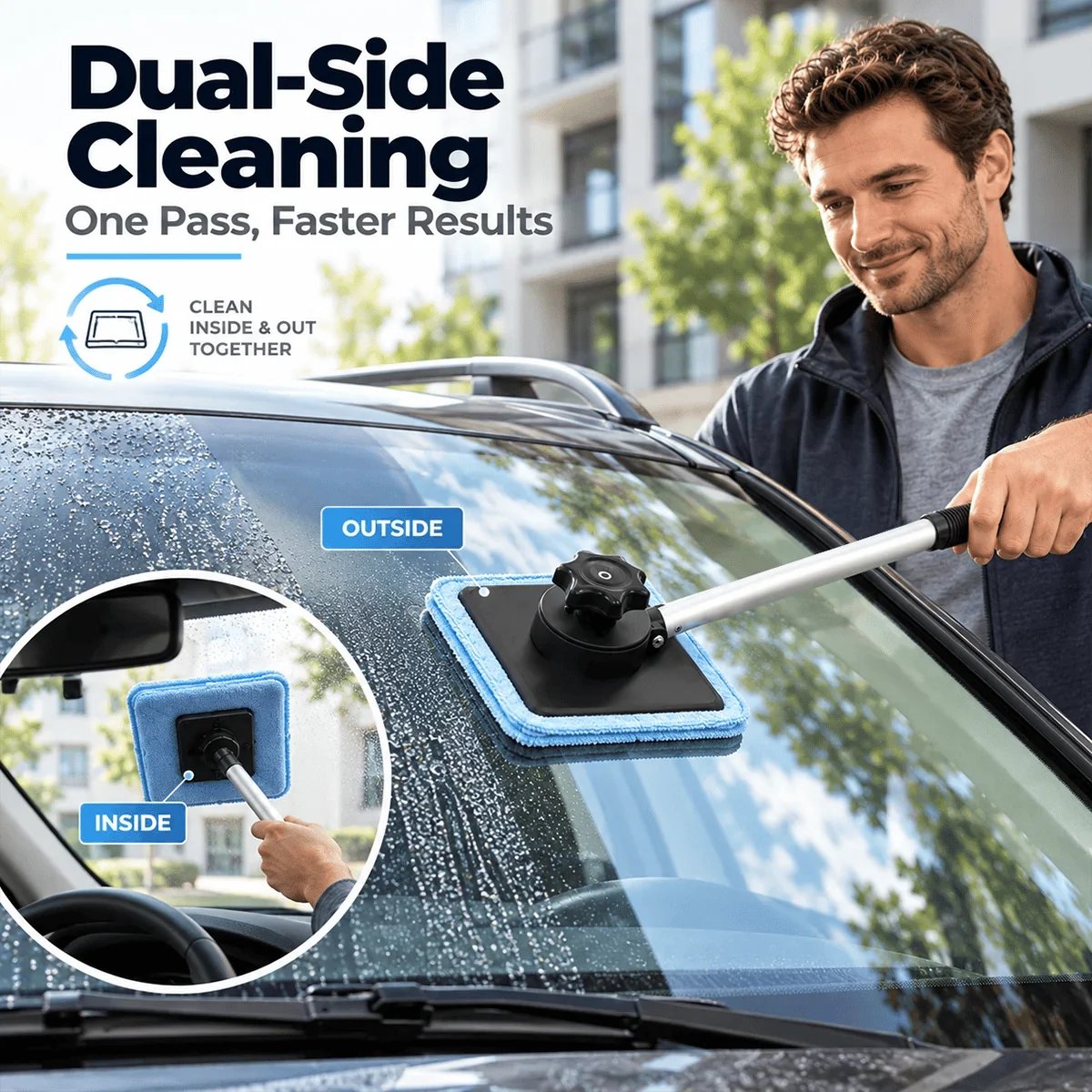 Dual Magnetic Car Windshield Cleaner | Streak-Free Auto Glass Cleaning Kit⭐