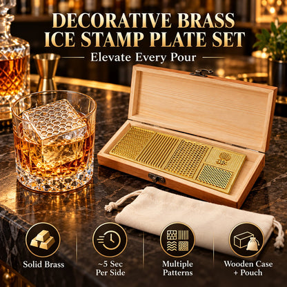 Brass Ice Stamp Plate – Decorative Cocktail & Whiskey Ice Embosser