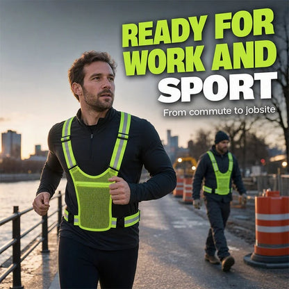 High-Visibility Reflective Vest – Adjustable Running & Work Gear