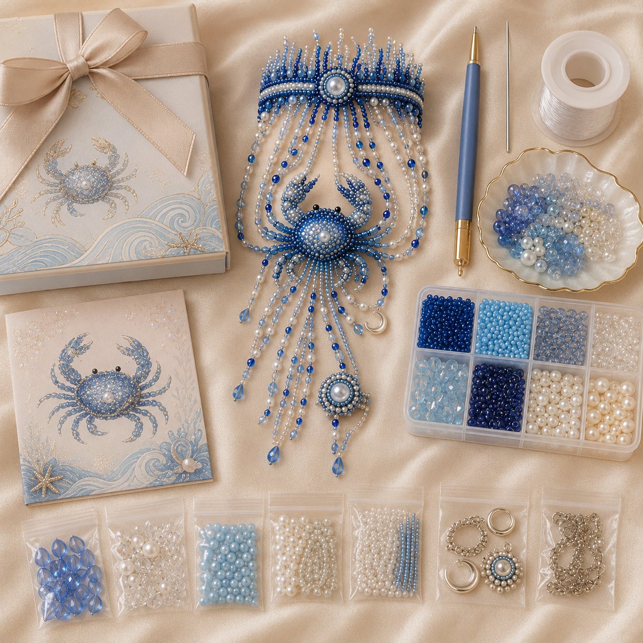 🔥 LAST DAY 49% OFF – ✨ Zodiac DIY Beaded Hand Bracelet Kit | Create Celestial Wearable Art with Seed Beads, Pearl-Style Accents & Crystal Details ♈🌙💎