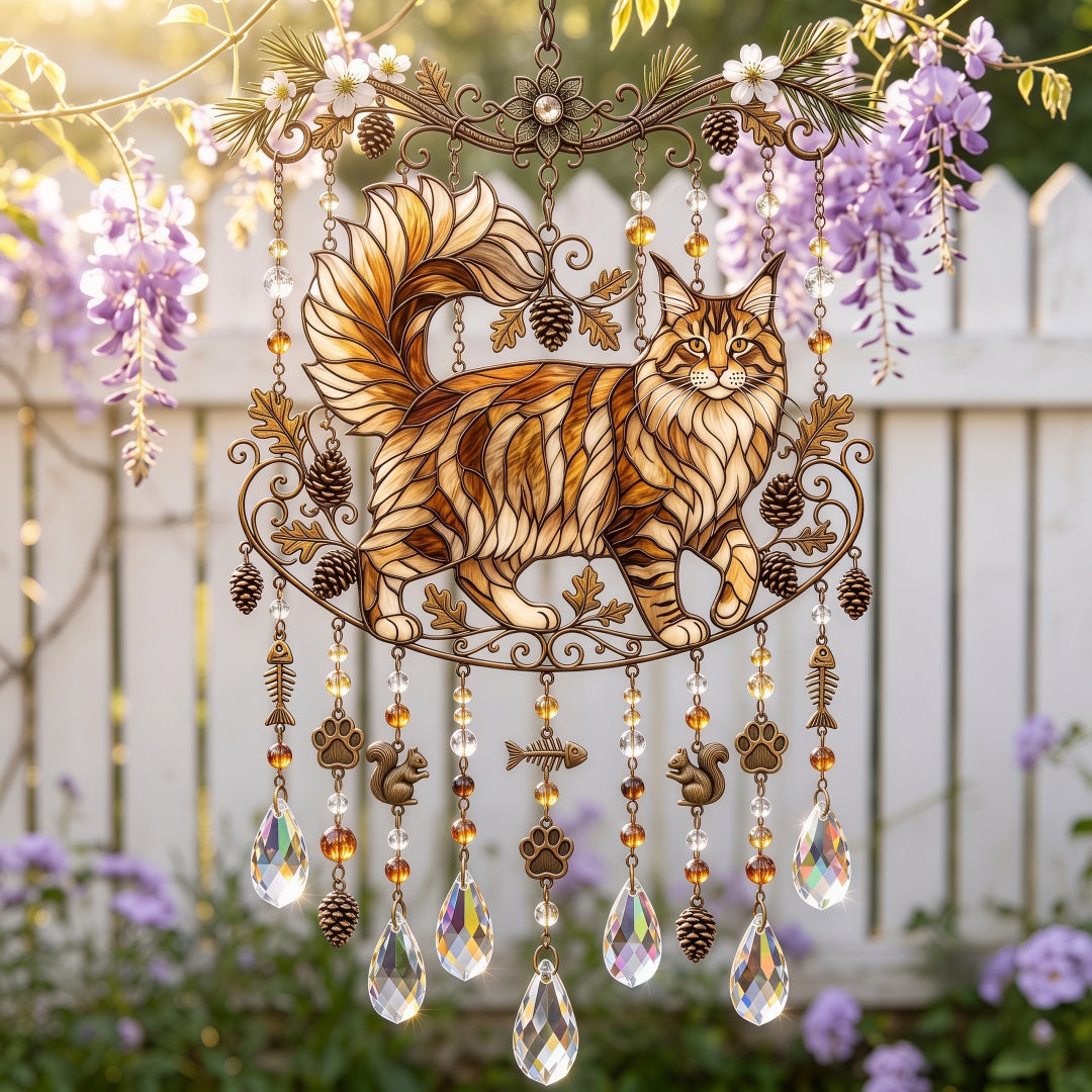 ❤️Cat Suncatcher Wind Chime – For Cat Lovers & Pet Owners
