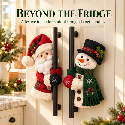 🎄 Santa & Snowman Christmas Fridge Handle Huggers
