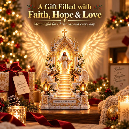 ✨ ✝️Heaven Opens™ – Step-by-Step Illuminated Jesus Stairway | Faith, Hope & Love