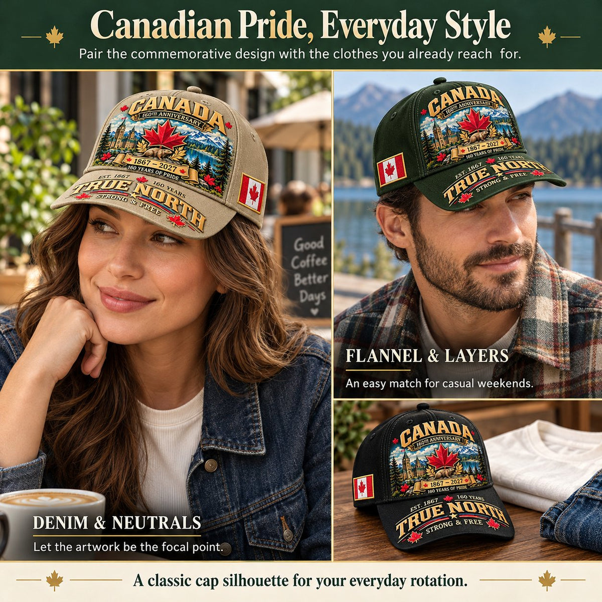 💝49% OFF - 🍁 Canada 160th Anniversary 1867–2027 – Premium Heritage Cap | Cotton-Poly Blend • Detailed Embroidery • Adjustable Fit 🇦🇺