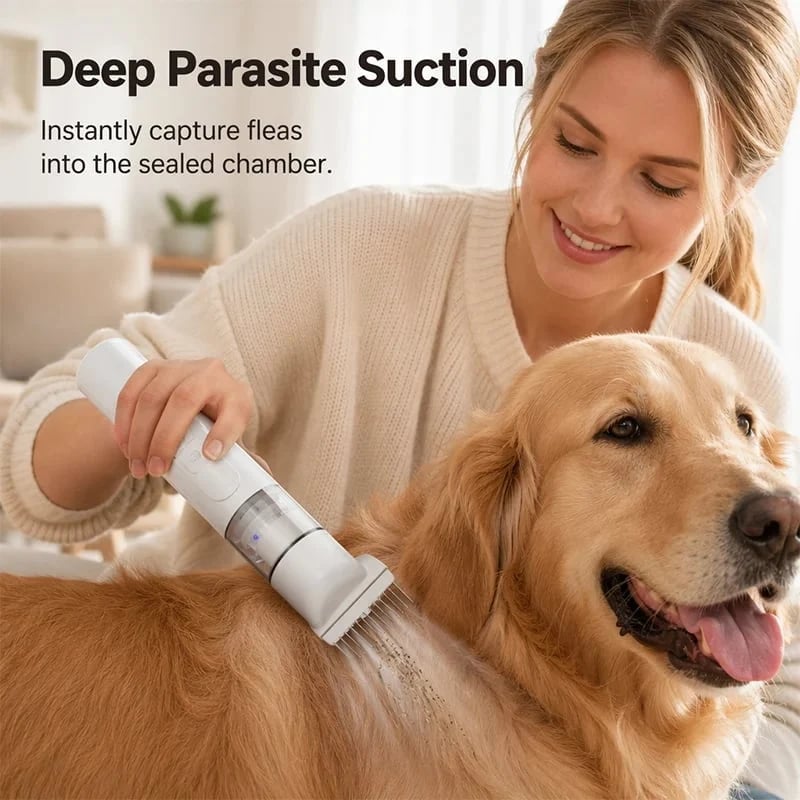 Electric Pet Grooming Comb – Suction & Detangling Tool