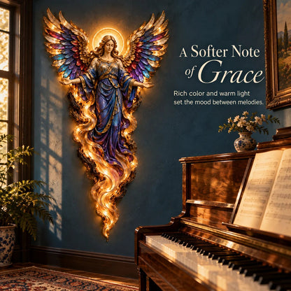 ✝️ Heavenly Radiance Lighted Angel Wall Sculpture | Gabriel or Michael
