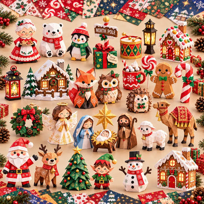 🎄Beginner-Friendly 3D Christmas Paper Craft Kit | Easy Layered DIY Holiday Decoration ✨