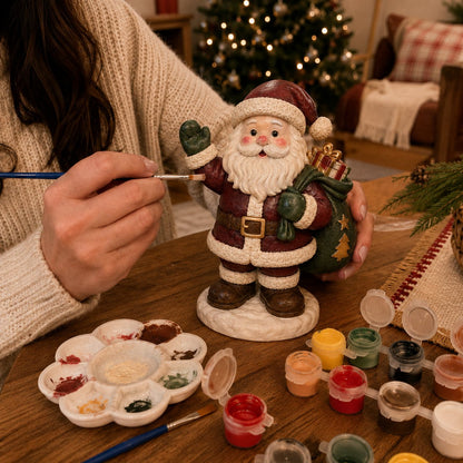 ⏳ Last Day 49% OFF – 🎨 Beginner-Friendly Christmas Paint-Your-Own Figurine Kit Collection | Complete Kit with Unpainted Figurine, Paints, Brushes & Mixing Palette Included 💕
