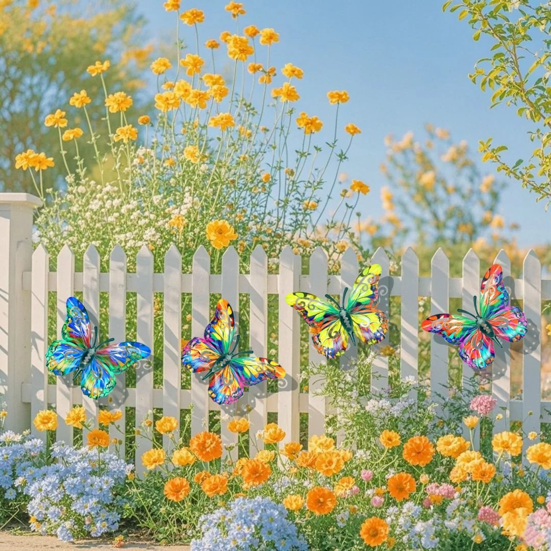 🎉🦋A complete set! 4Pcs Butterfly Metal Wall Decor🤩