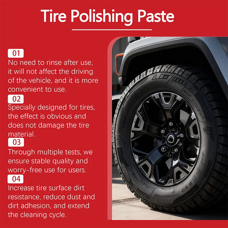 ✨ Tire Shine Balm with Sponge – Deep Black Tire Finish
