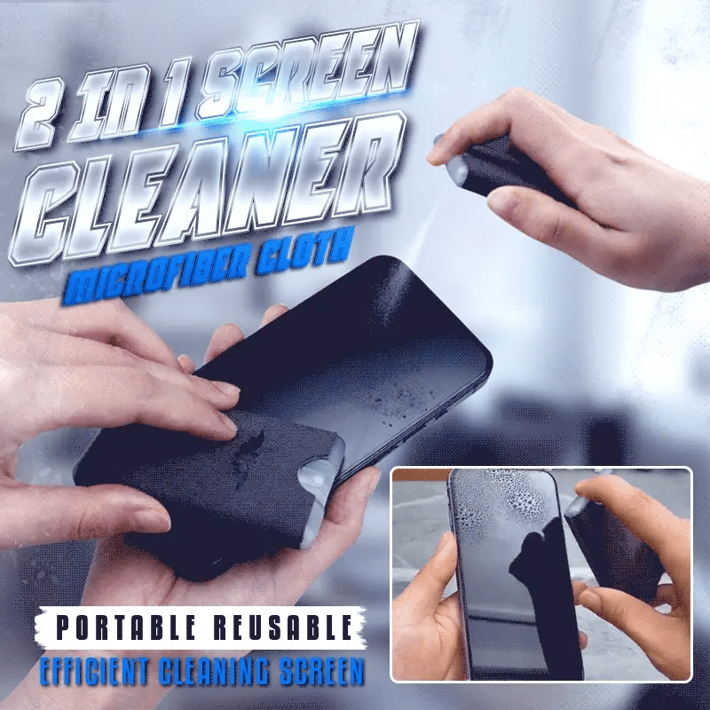 🎁Buy one get one free🔥🔥🔥Portable 2-in-1 Screen Cleaner & Microfiber Cloth