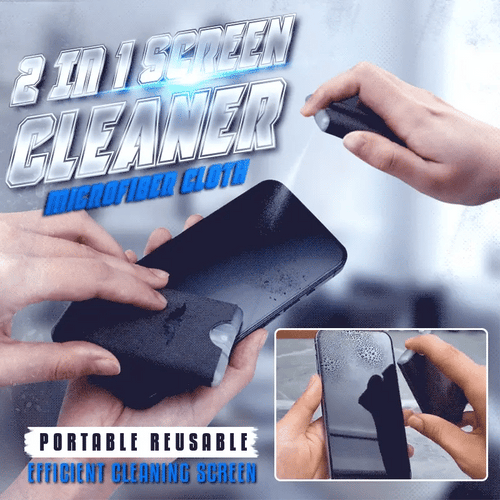 🎁Buy one get one free🔥🔥🔥Portable 2-in-1 Screen Cleaner & Microfiber Cloth